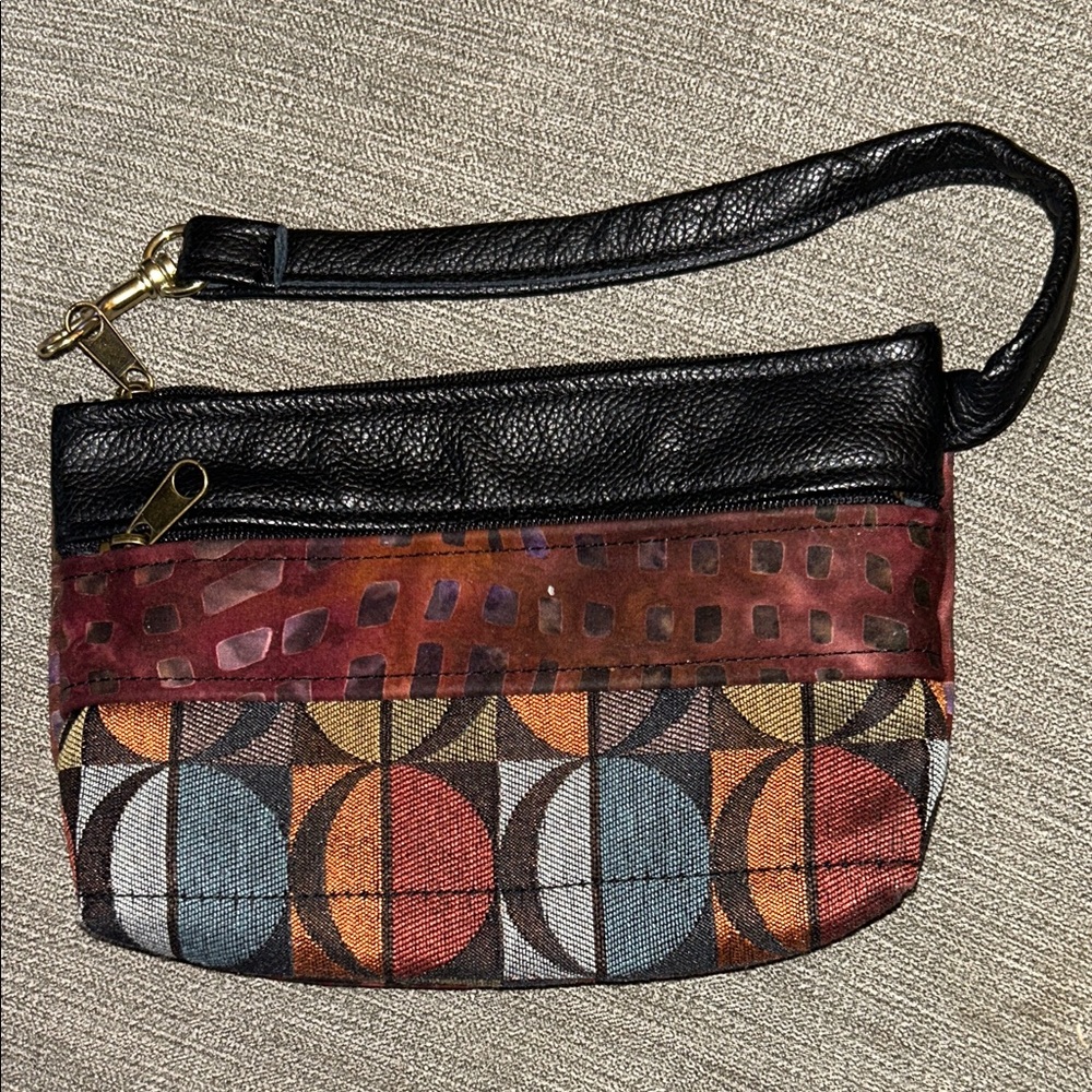 Patterned Women's Clutch Pat Halpen Hand Made Sky Patch Design EUC